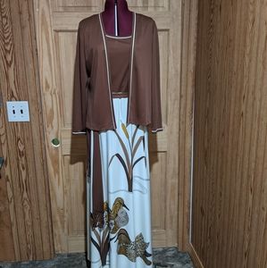 70s vintage Alfred Shaheen dress with matching jacket.